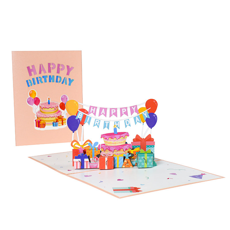 3D Pop Up Greeting Card Happy Birthday Banner