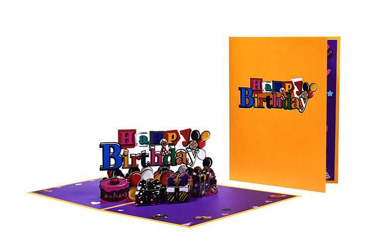 3D Pop Up Greeting Card Happy Birthday Gifts Treats