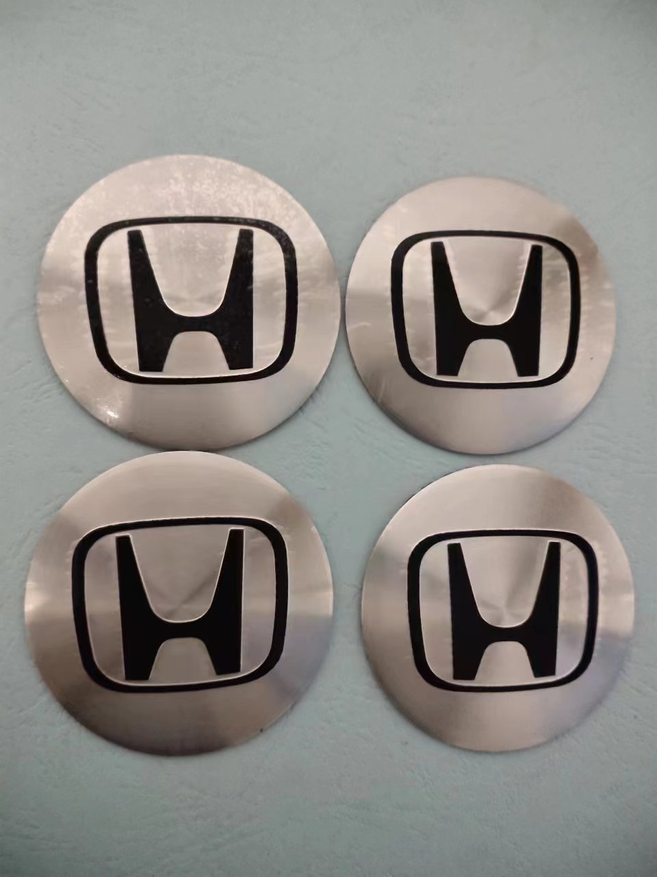 Honda 4PCs Rim Center Hub Wheel Caps Aluminum Sticker Chrome Red Black Logo Emblem 56mm 2.2" inch