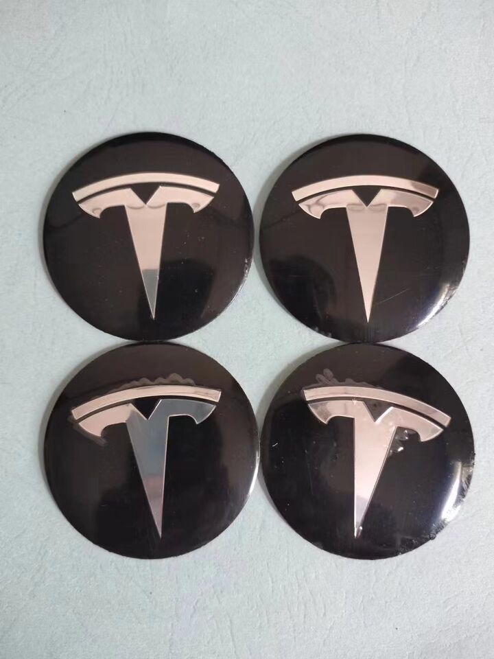 Tesla 4PCs Rim Center Hub Wheel Caps Logo Emblem Sticker Decal 56mm 2.2" inch