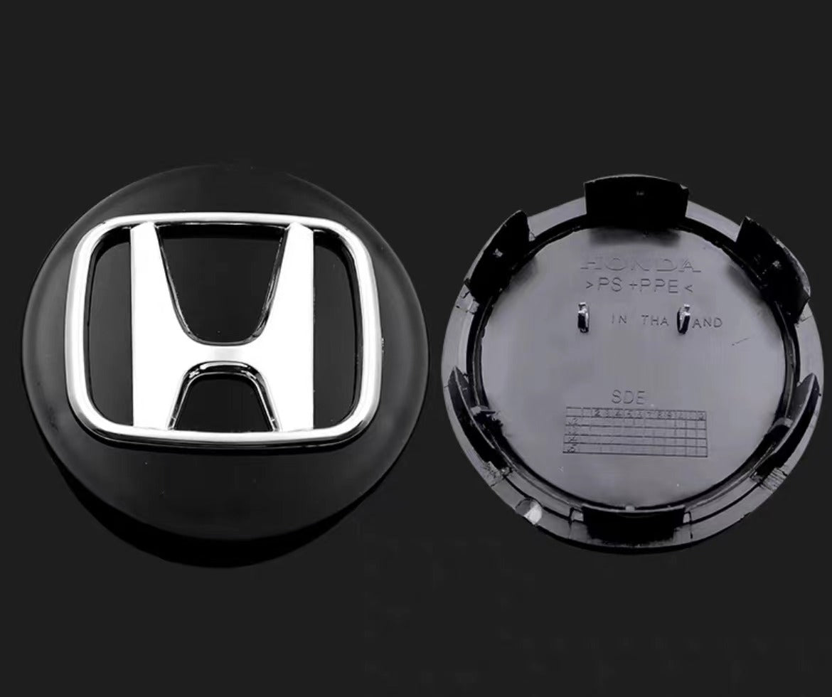 Honda 4PCs Rim Center Hub Wheel Caps Chrome Red Black Logo Emblem 69mm 2.7" inch