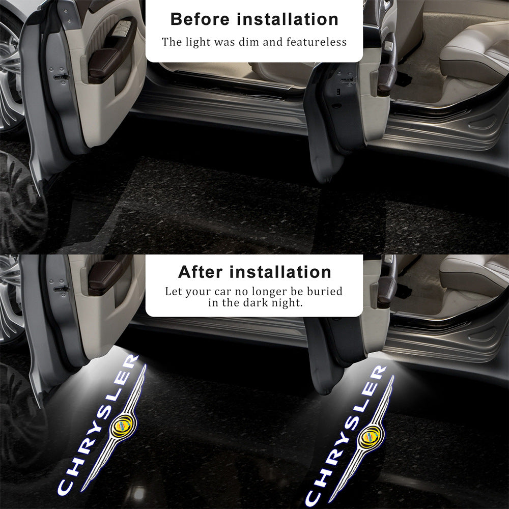 For Chrysler Laser Door Logo Lights Ghost Shadow Projector Car Courtesy Welcome Light