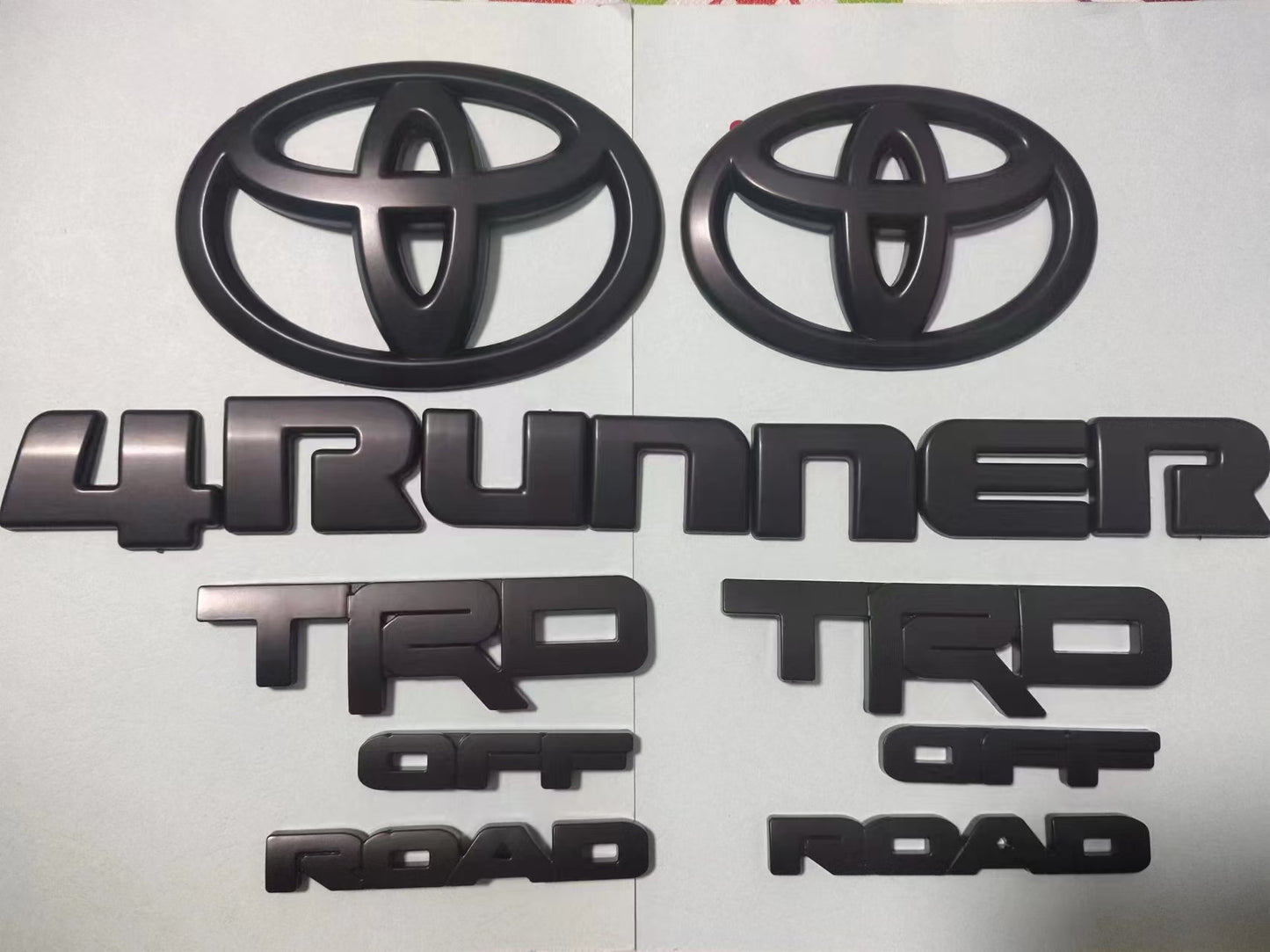Overlay ! New 2014-2024 Toyota 4Runner Trd Off Road Matte Black Out Emblem Kit