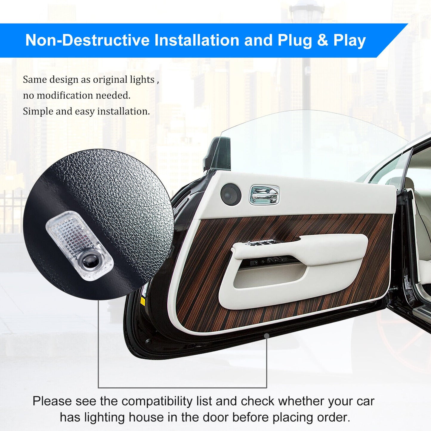 For Audi A7 Q3 Q5 Q7 RS R8 SLINE Laser Door Logo Lights Ghost Shadow Projector Car Courtesy Welcome Light