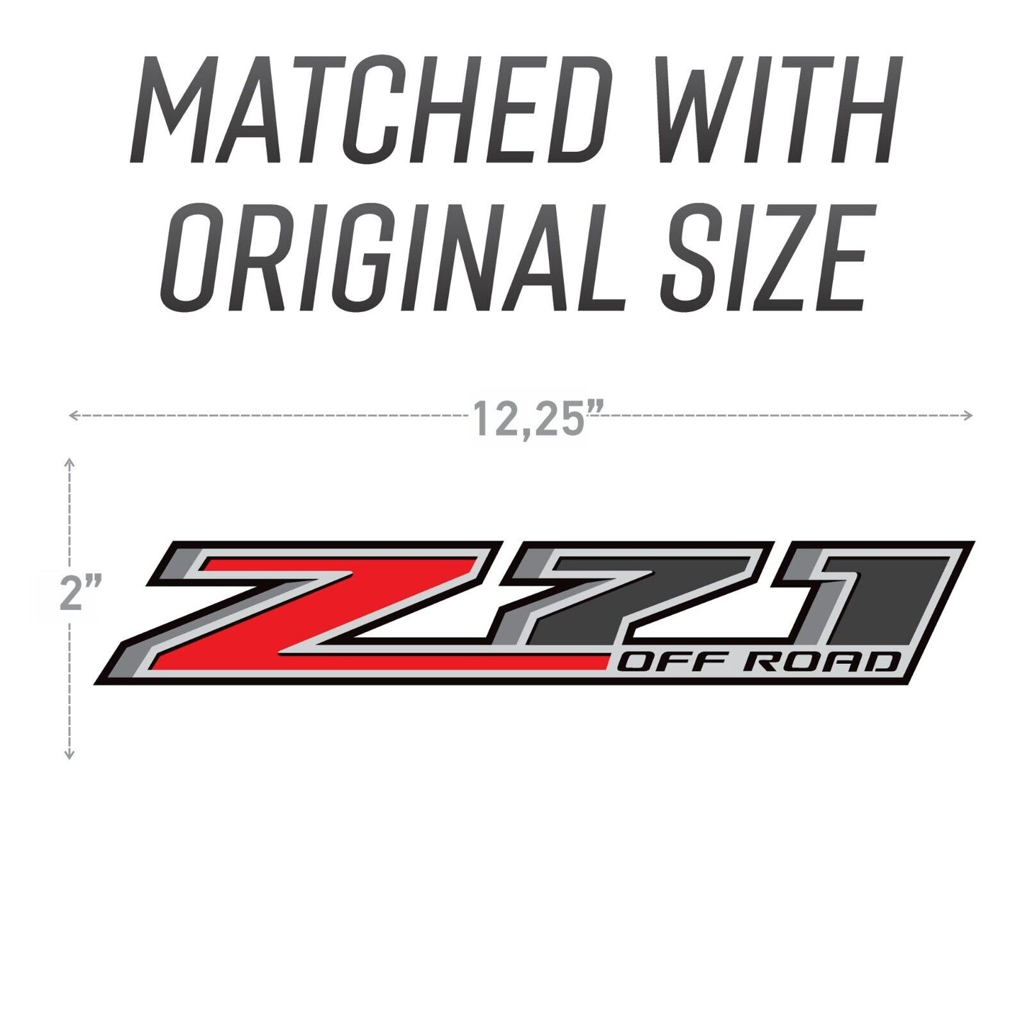2PCS Z71 Off Road Decals Stickers 2015 Chevy Silverado GMC Sierra Bed Side Letter Graphics
