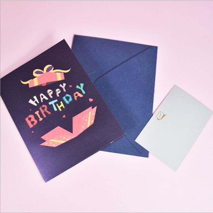 3D Pop Up Greeting Card Happy Birthday Gift Boxes