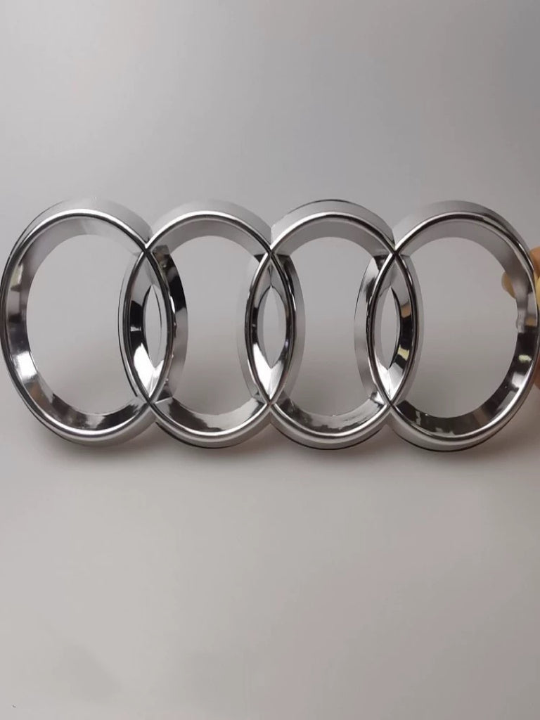 Audi Chrome Front Grille Rings Badge Logo Emblem Silver Q3 Q5 SQ5 Q7 A6 A7 S7