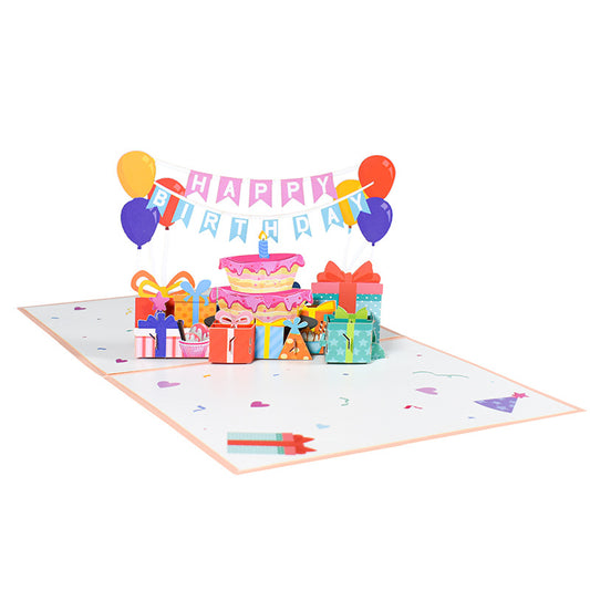 3D Pop Up Greeting Card Happy Birthday Banner