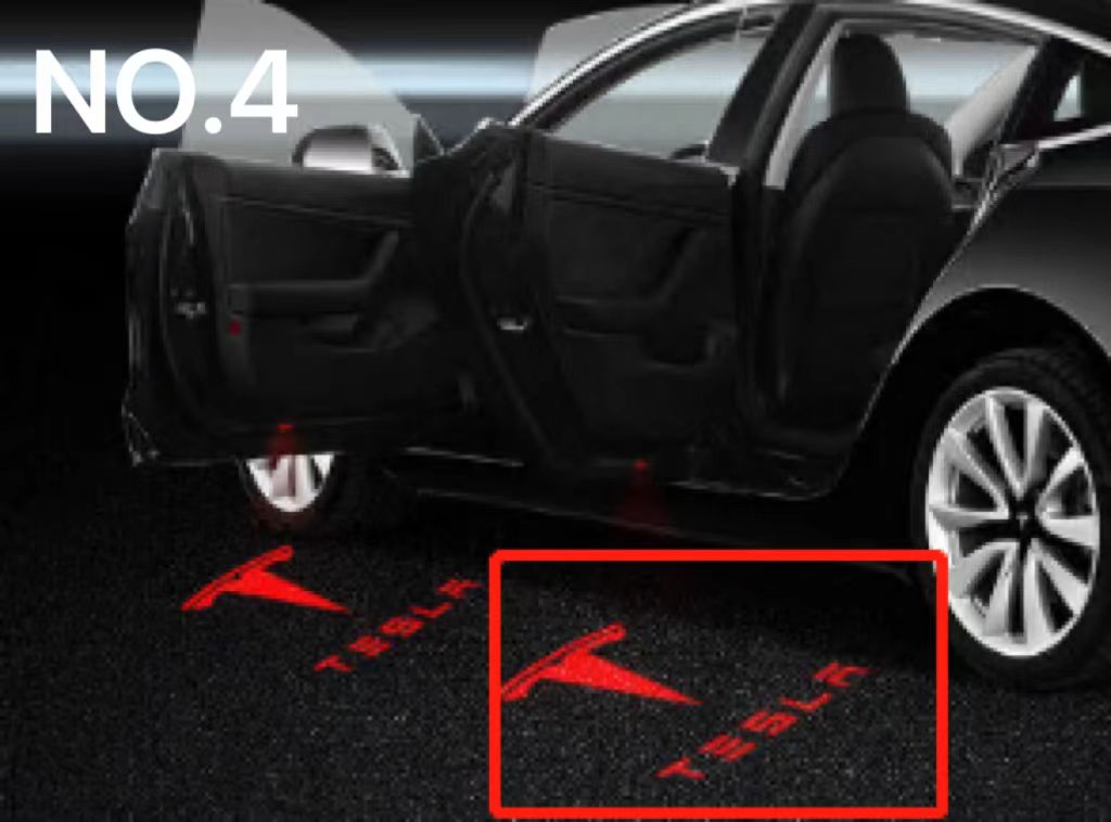 4 Car Door LED Logo Projector Welcome Light Ghost Shadow For Tesla Model 3 S X Y