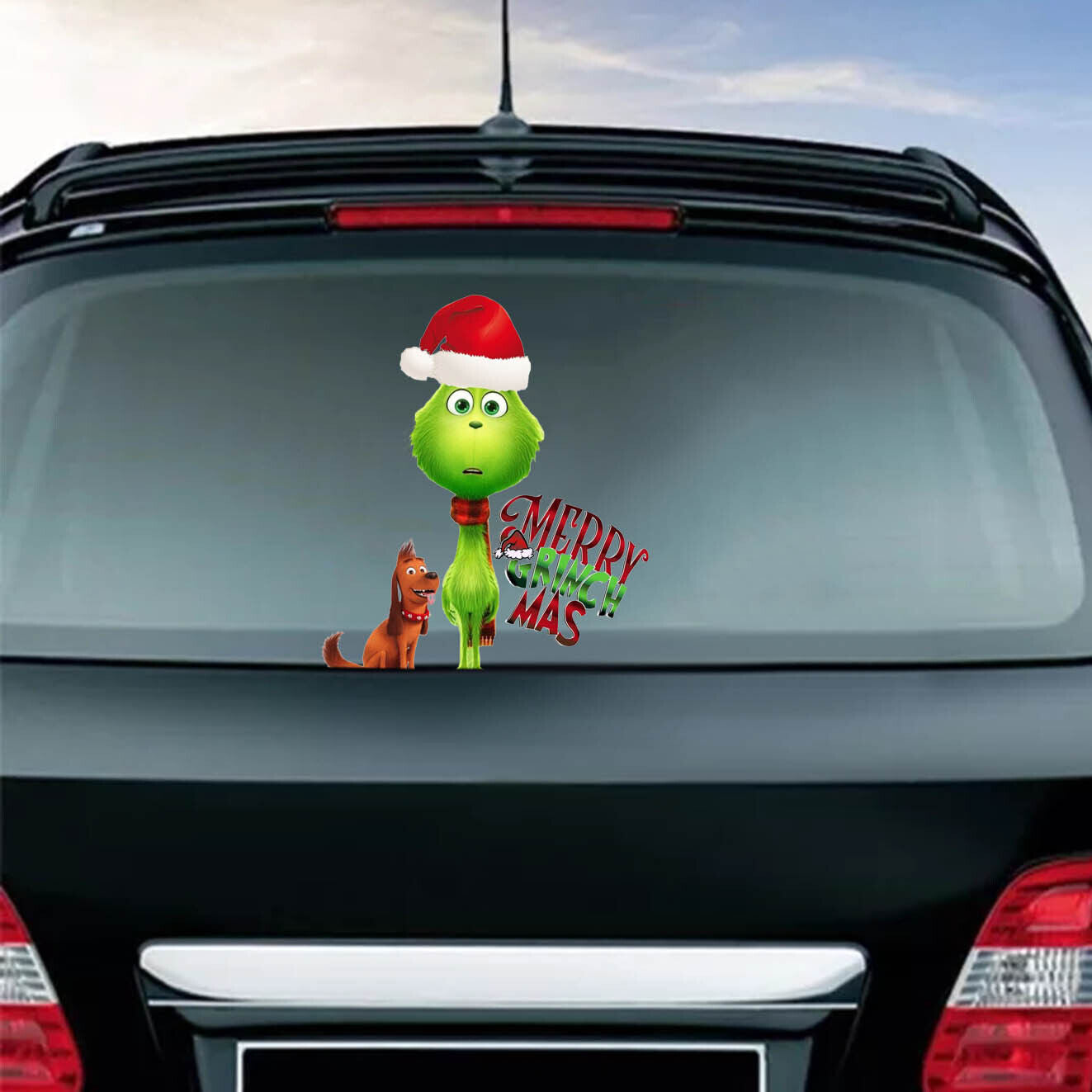 Car Window Christmas ornament Grinch Truck Decoration Sticker Car Xmas New Year Holiday