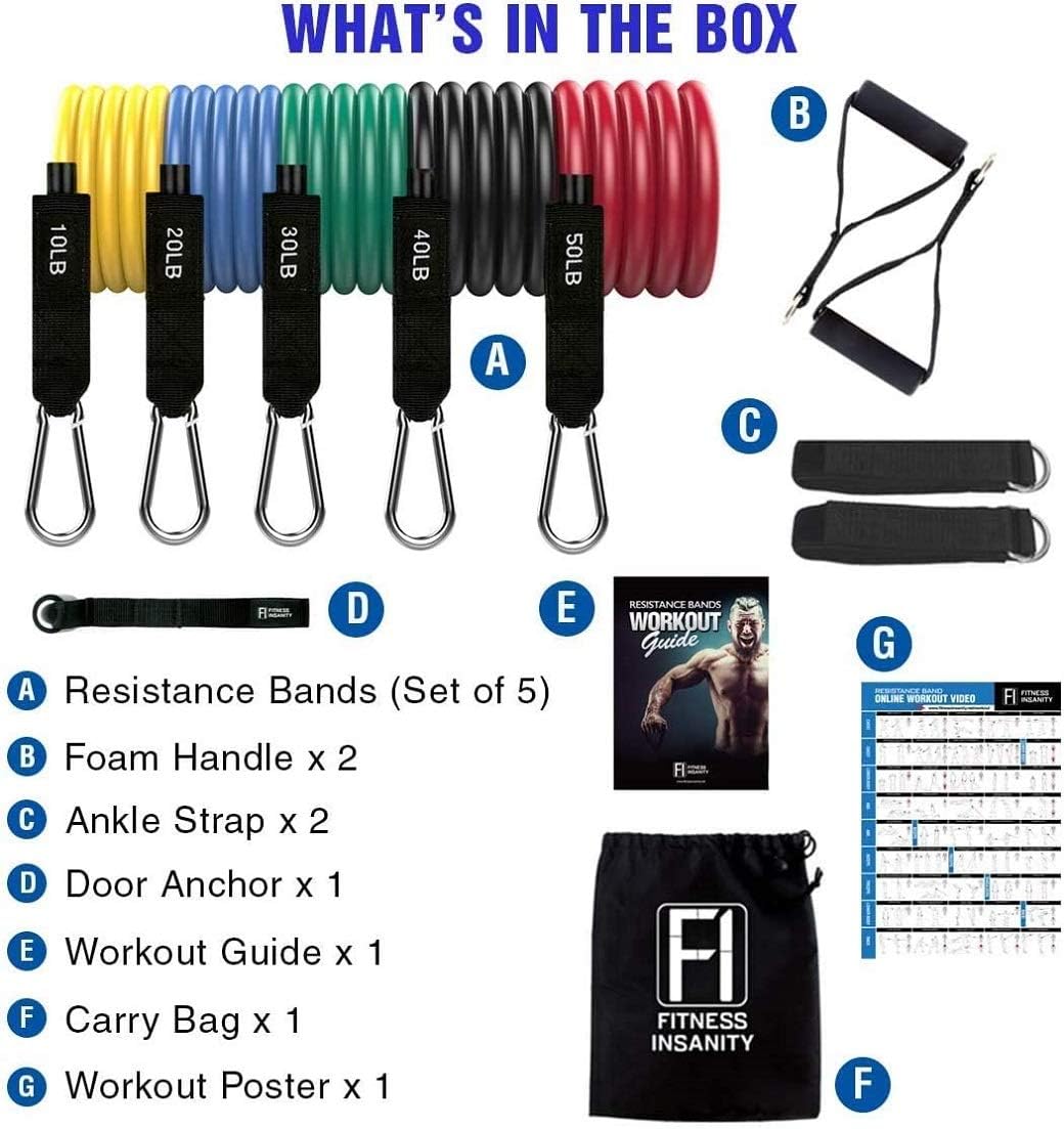 11PCs Resistance Bands Tube Set