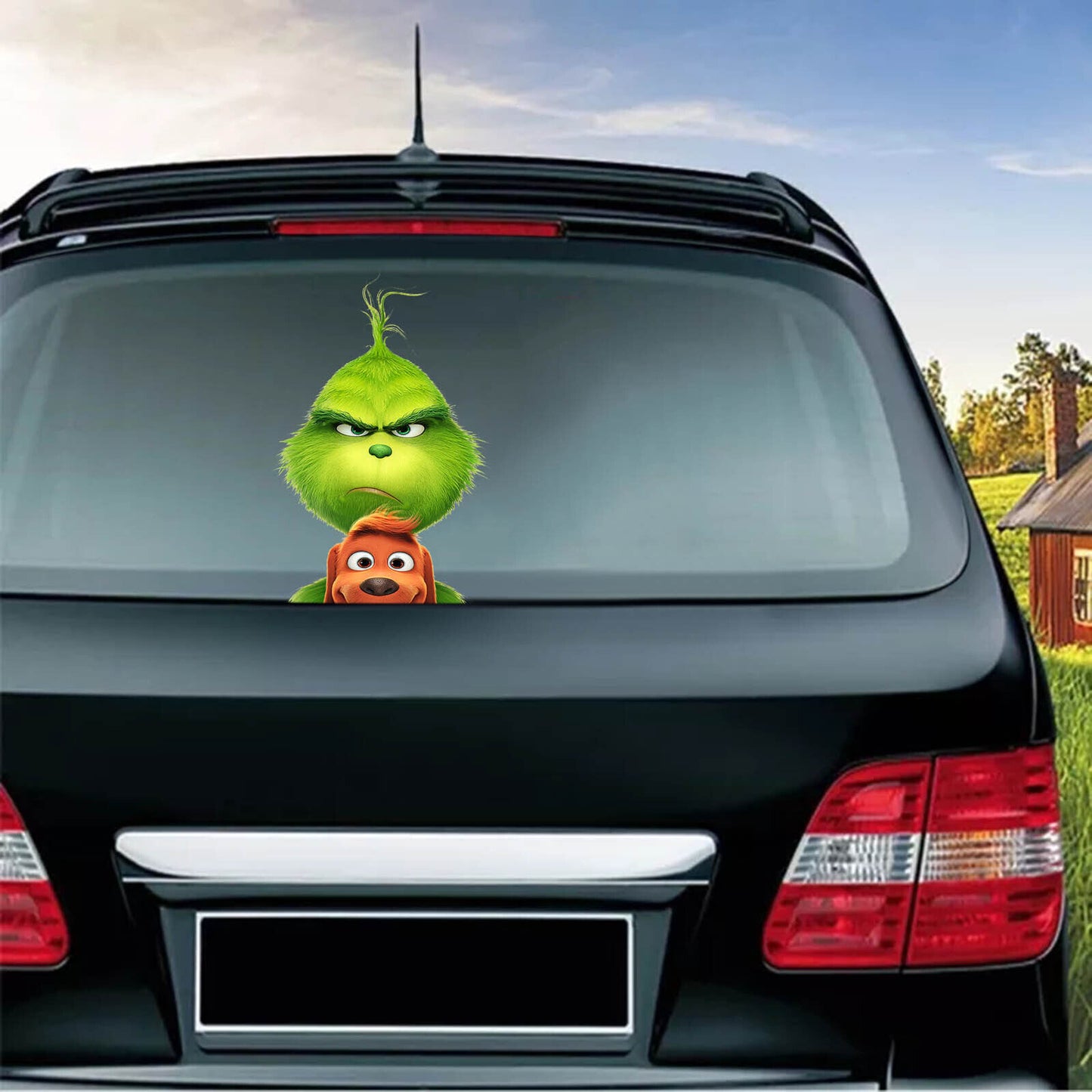 Car Window Christmas ornament Grinch Truck Decoration Sticker Car Xmas New Year Holiday