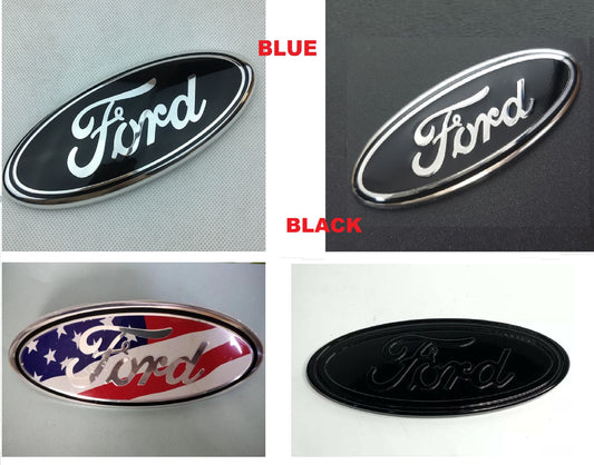 FORD 7" inch Front Grill Emblem & Tailgate LOGO For F150 F250 F350 Oval 3M Adhesive Badge Nameplate