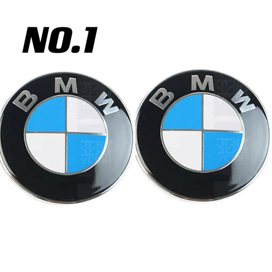 BMW 2PCS Front Hood Rear Trunk Emblem (82mm & 82mm)