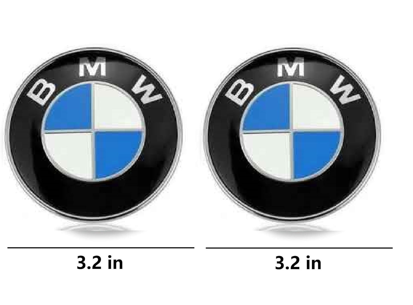 BMW 2PCS Front Hood Rear Trunk Emblem (82mm & 82mm)