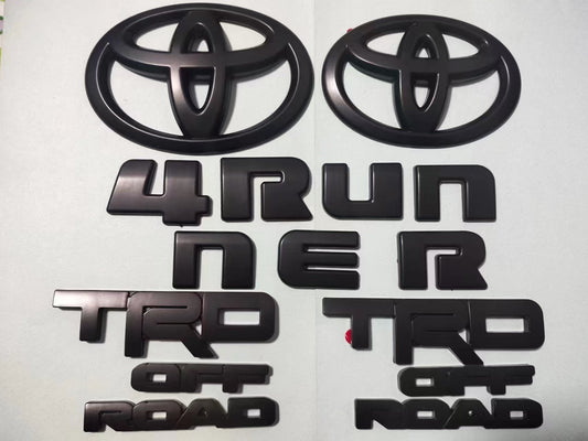 Overlay ! New 2014-2024 Toyota 4Runner Trd Off Road Matte Black Out Emblem Kit
