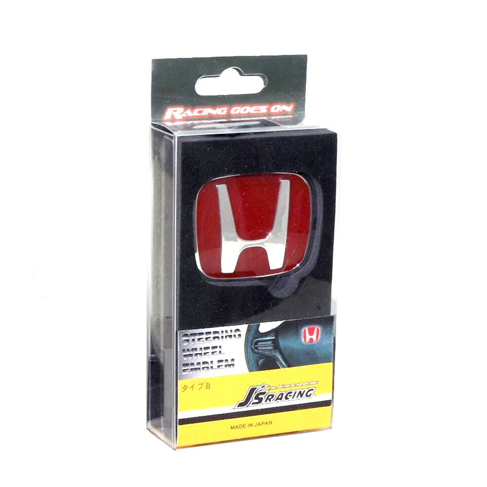 Honda Steering Wheel Emblem 50*40mm For Accord JDM LOGO Badge Nameplate Red