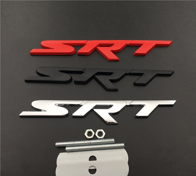 SRT 3D Metal Grille Logo Emblem Nameplate for HellCat Charger Challenger Jeep Grand Cherokee