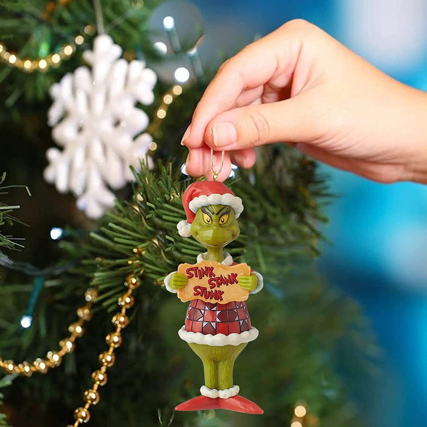 Merry Christmas Grinch Ornaments Xmas Tree Hanging Figure Pendant Home Decoration