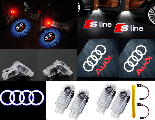 For Audi Laser Door Logo Lights Ghost Shadow Projector Car Courtesy Welcome Light