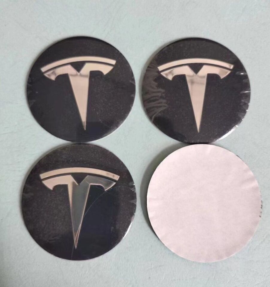 Tesla 4PCs Rim Center Hub Wheel Caps Logo Emblem Sticker Decal 56mm 2.2" inch