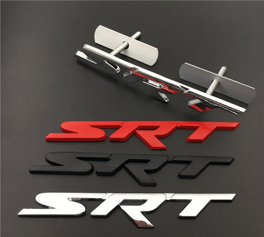 SRT 3D Metal Grille Logo Emblem Nameplate for HellCat Charger Challenger Jeep Grand Cherokee