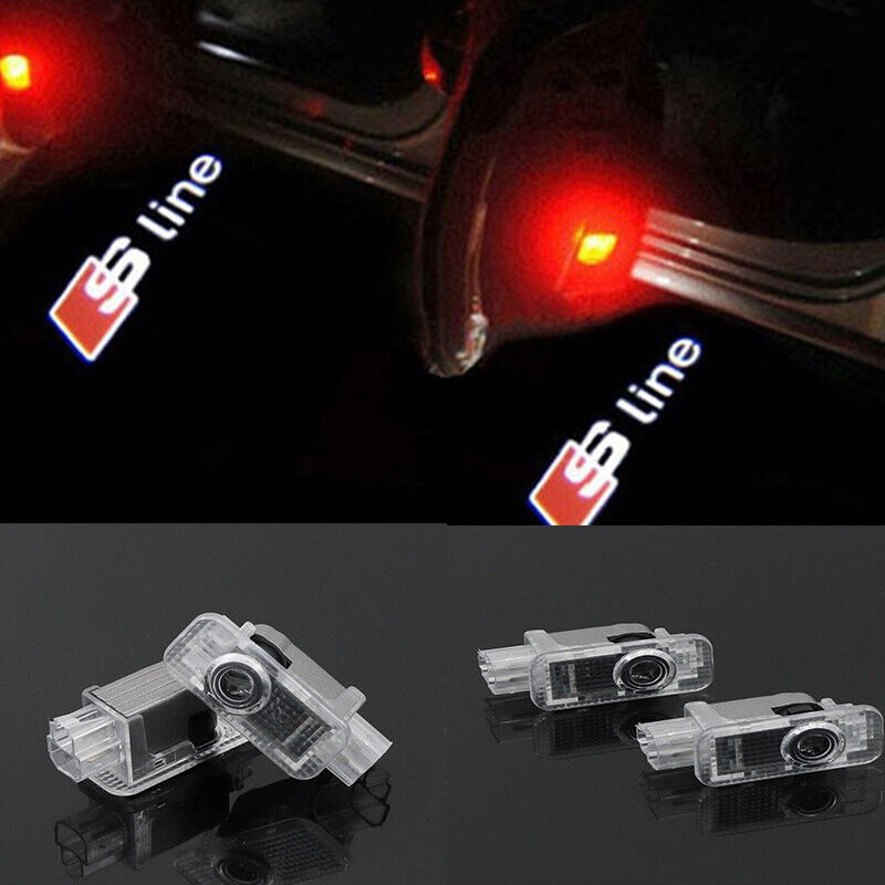 For Audi A7 Q3 Q5 Q7 RS R8 SLINE  Laser Door Logo Lights Ghost Shadow Projector Car Courtesy Welcome Light