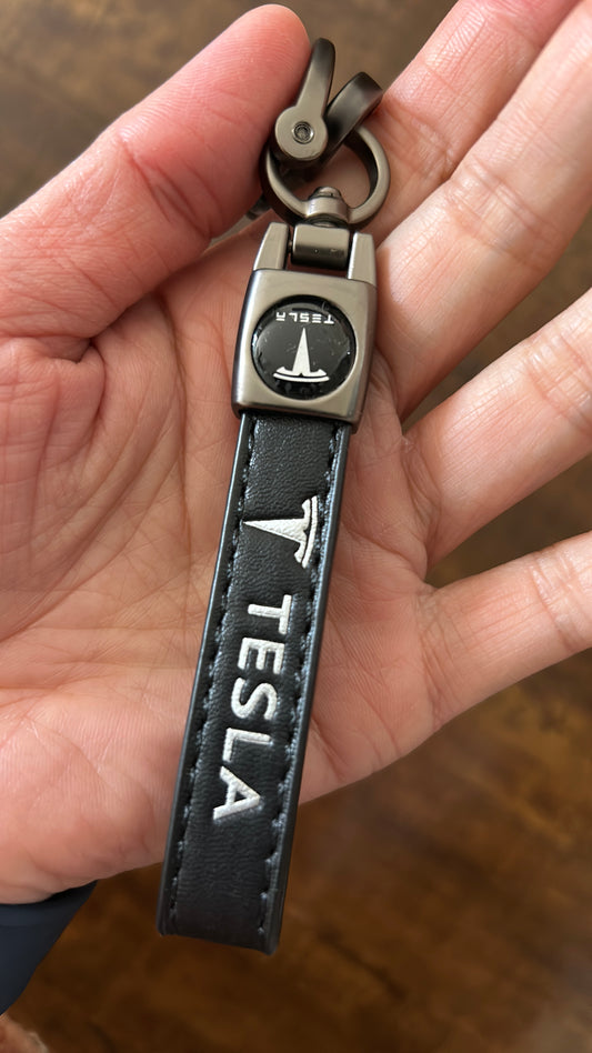 Keychain for Tesla Genuine Leather Made