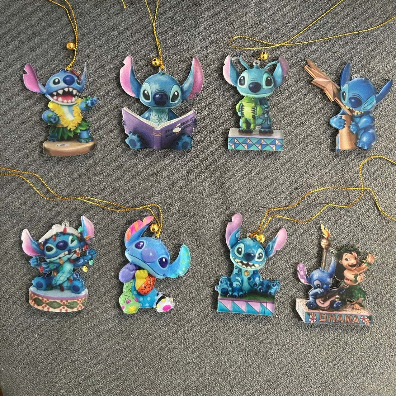 2D Christmas Stitch Ornaments Xmas Tree Hanging Figure Grinch Pendant Decoration