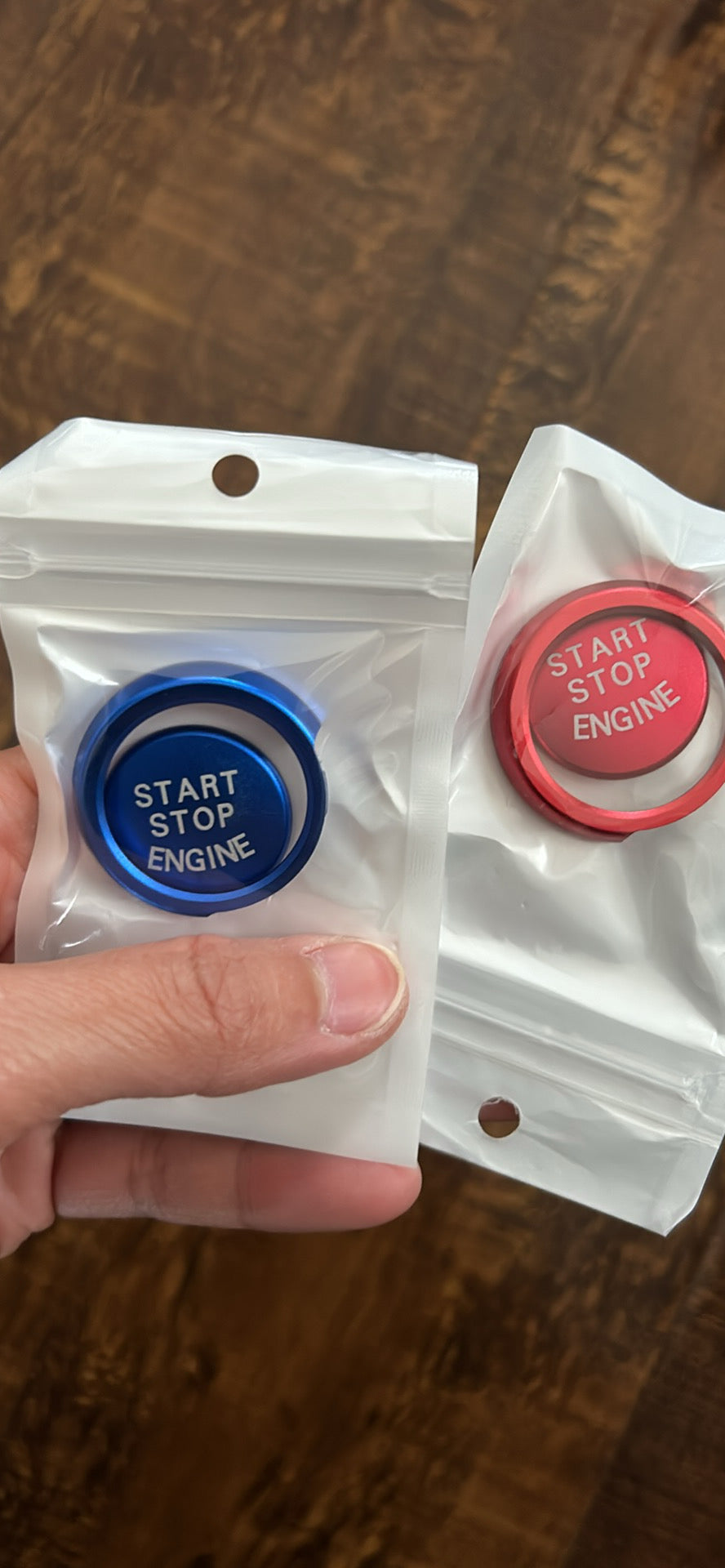 For BMW 1 2 3 4 Series Red Blue Car Engine Start Stop Button Cap w Ring Kit