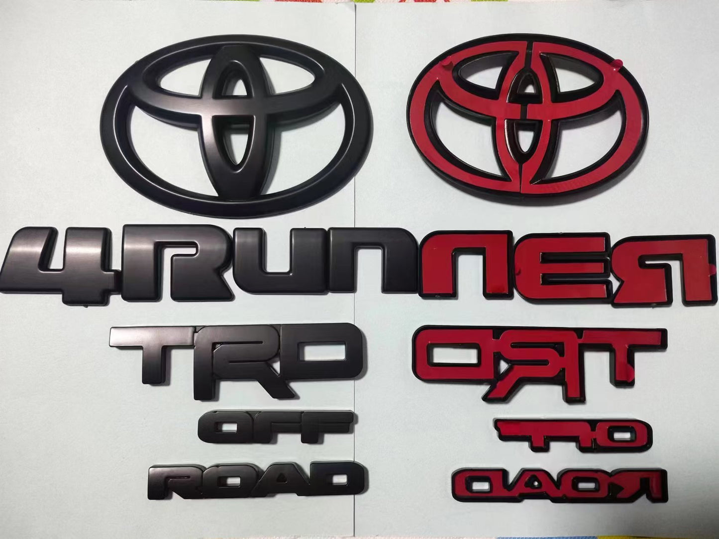 Overlay ! New 2014-2024 Toyota 4Runner Trd Off Road Matte Black Out Emblem Kit