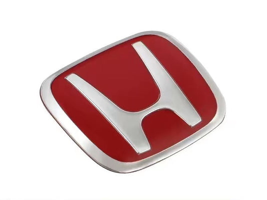 Honda Steering Wheel For Accord Civic JDM Red Chrome Type B LOGO Emblem Badge si s2000