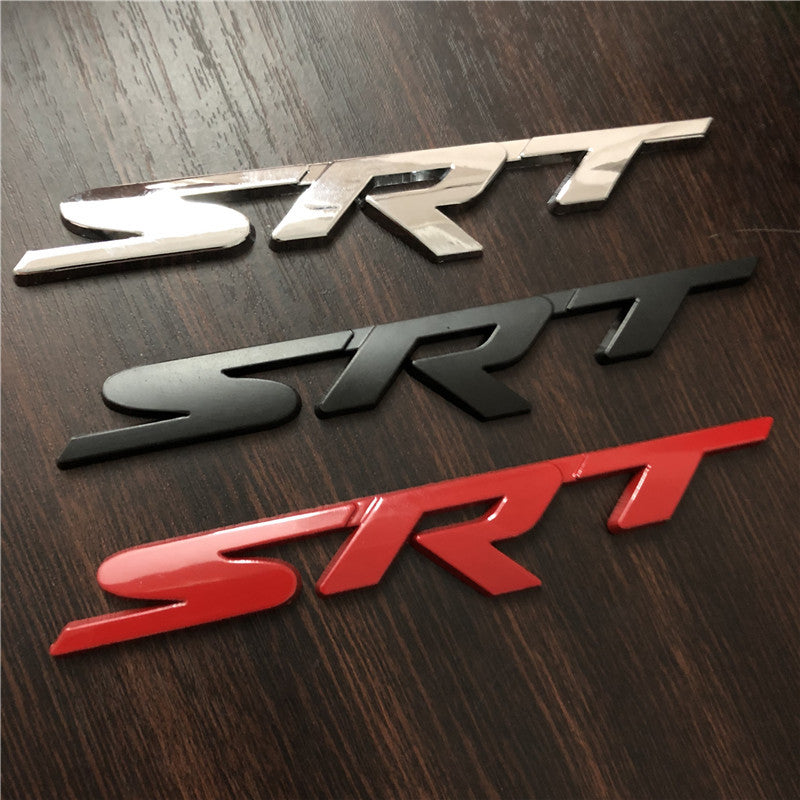 SRT 3D Metal Logo Emblem Nameplate Decal for Charger Challenger Jeep Grand Cherokee