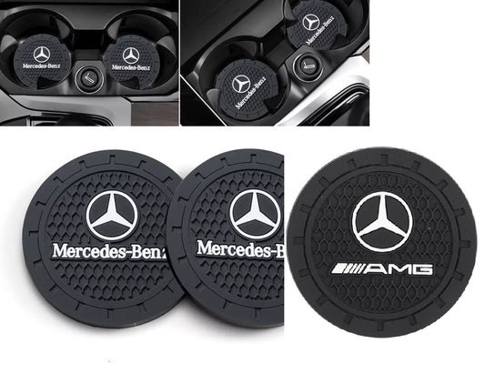 Mercedes Benz AMG Car Silicone Cup Holder Coaster Anti-slip Mat 2.75 inch Set of 2