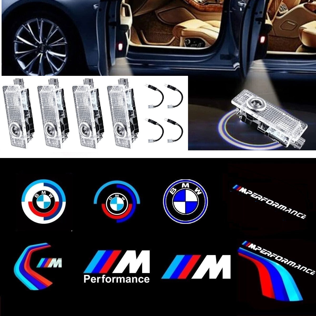 For BMW Laser Door Logo Lights Ghost Shadow Projector Car Courtesy Welcome Light