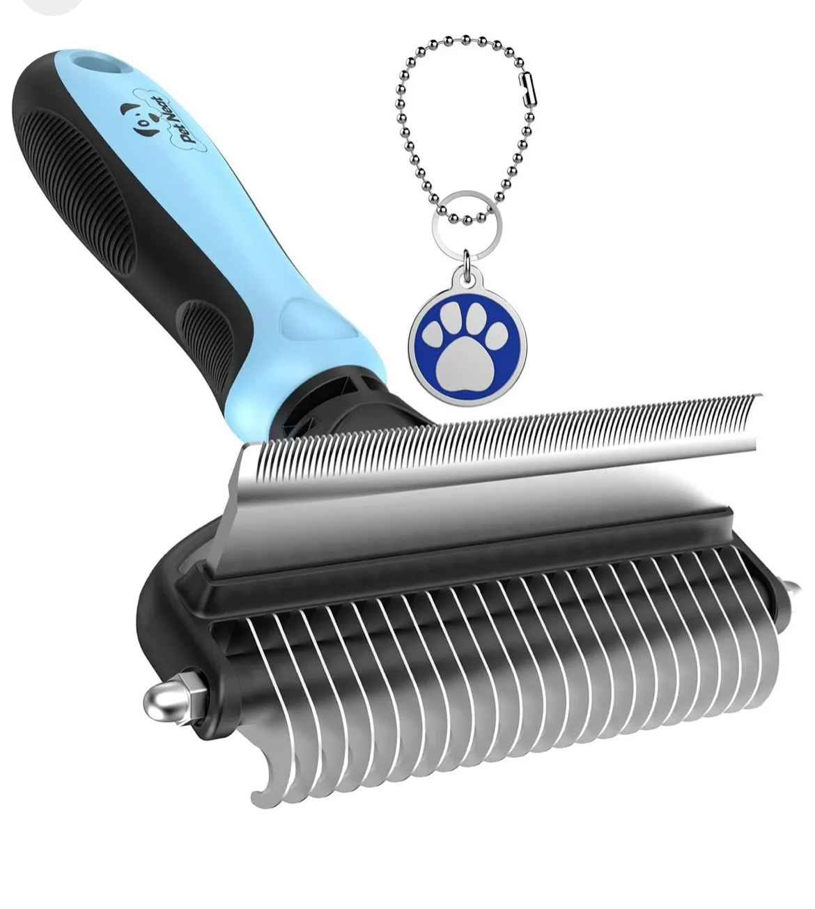 2 Sided Dog Brush for Shedding & Dematting Pet Grooming Cat Hair Undercoat Rake Comb