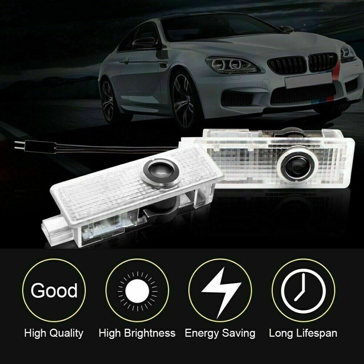 For Audi A7 Q3 Q5 Q7 RS R8 SLINE  Laser Door Logo Lights Ghost Shadow Projector Car Courtesy Welcome Light