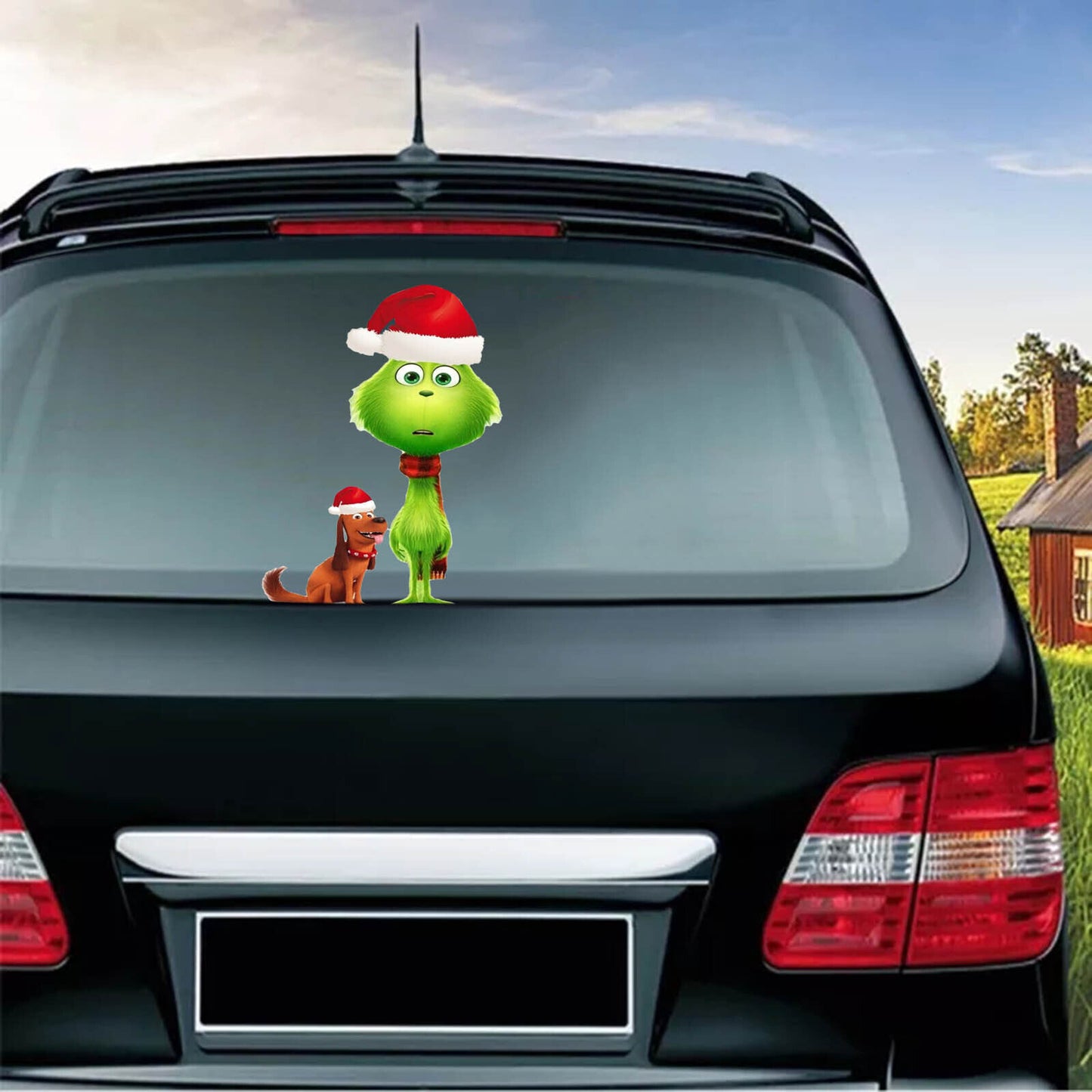 Car Window Christmas ornament Grinch Truck Decoration Sticker Car Xmas New Year Holiday