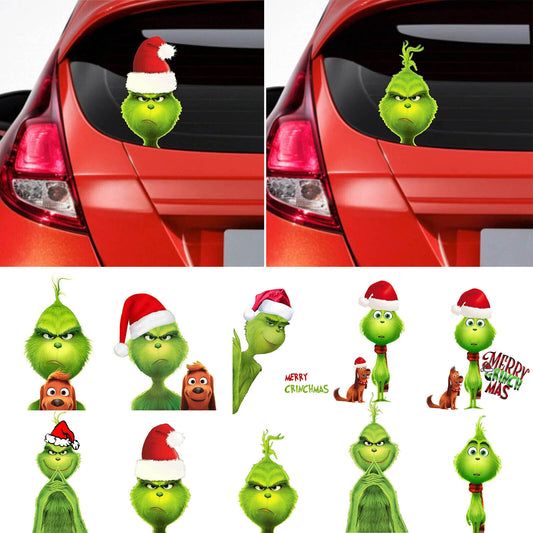 Car Window Christmas ornament Grinch Truck Decoration Sticker Car Xmas New Year Holiday