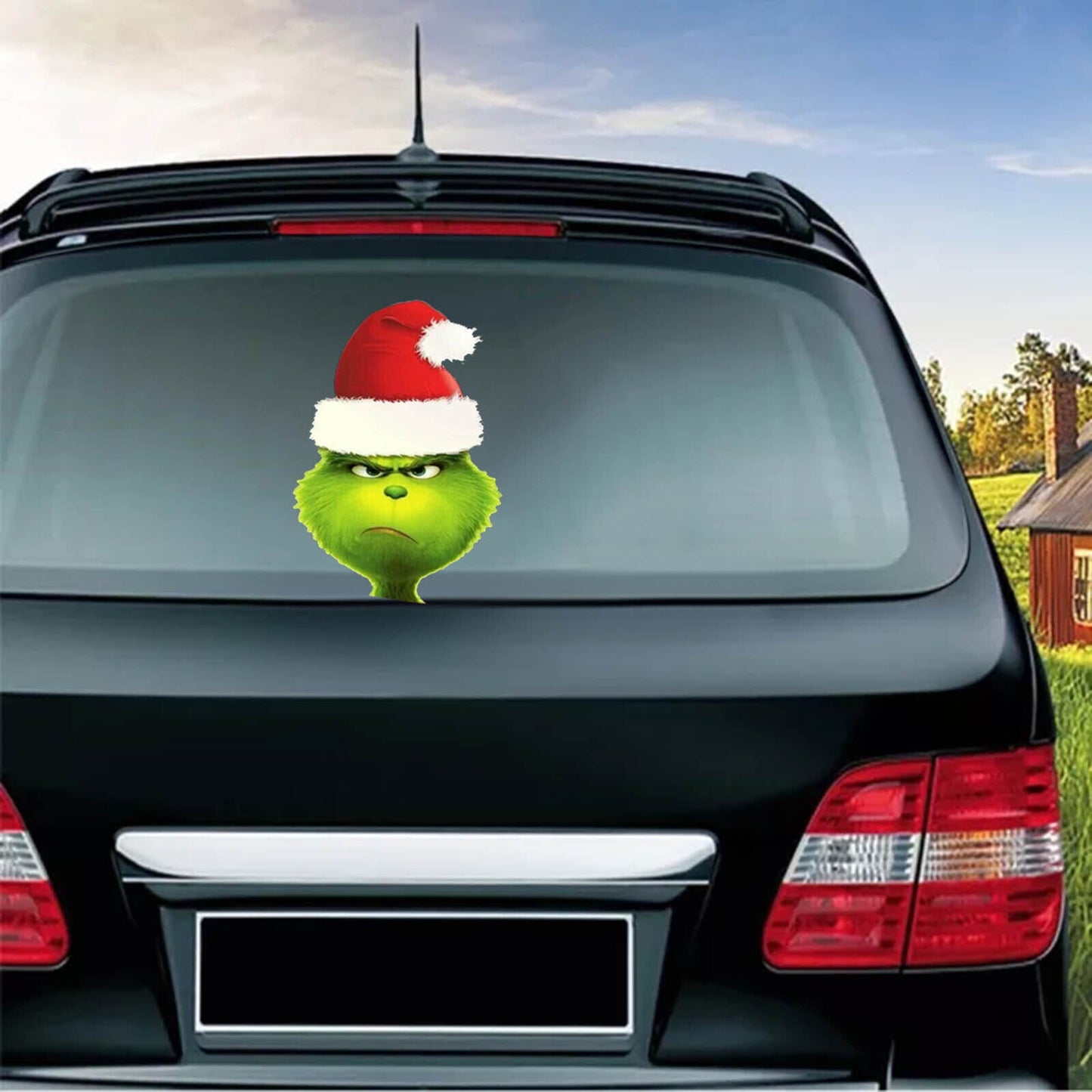 Car Window Christmas ornament Grinch Truck Decoration Sticker Car Xmas New Year Holiday