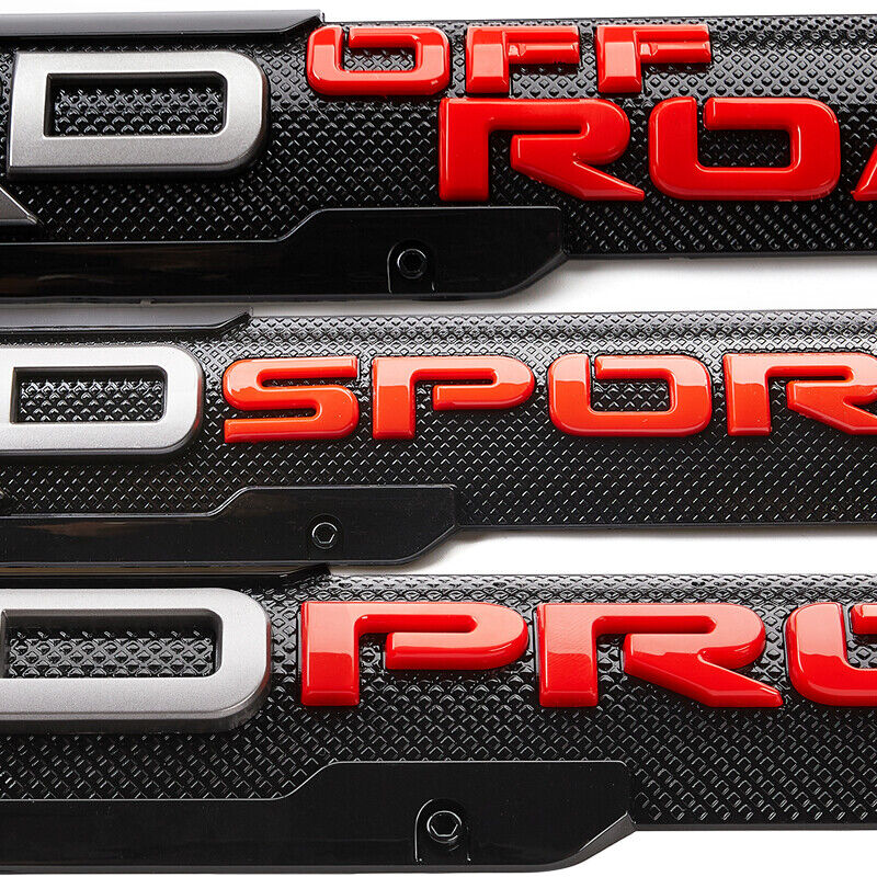 2PCs TRD Off Road Sport Pro Front Door Side Fender Emblem Badge 3D Decal Black Red Logo Nameplate