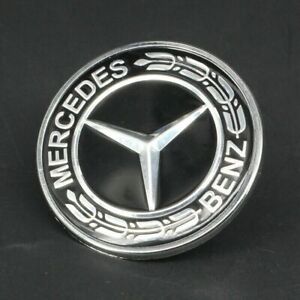 For Mercedes-Benz Front Grill Hood Emblem Logo AMG Black Chrome 57mm 2.25" 2 1/4 inch