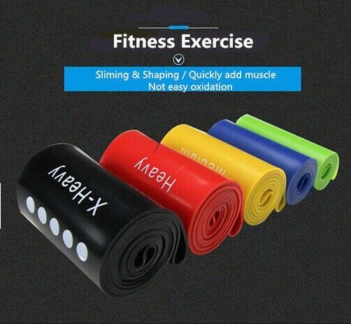 Set of 5 Resistance Bands Elastic Loops For Gym Exercise Pull up Fitness Workout