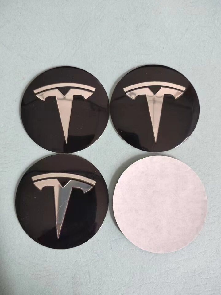 Tesla 4PCs Rim Center Hub Wheel Caps Logo Emblem Sticker Decal 56mm 2.2" inch